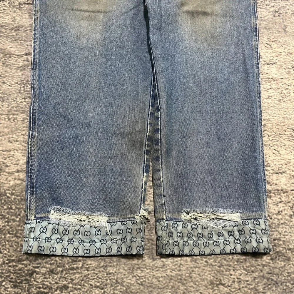 Vintage‎ Godbody Jeans Mens 36x32 Blue Distressed Carpenter Baggy Wide Leg Y2K